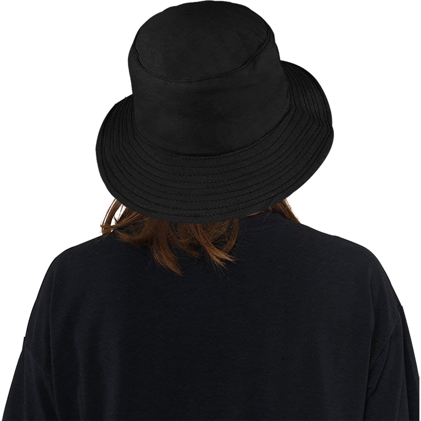 smiley black bucket hat 5