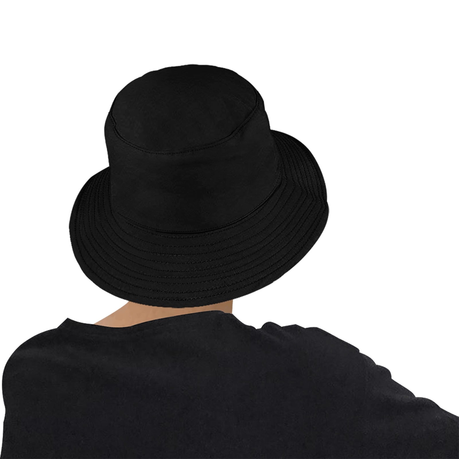 smiley black bucket hat 3
