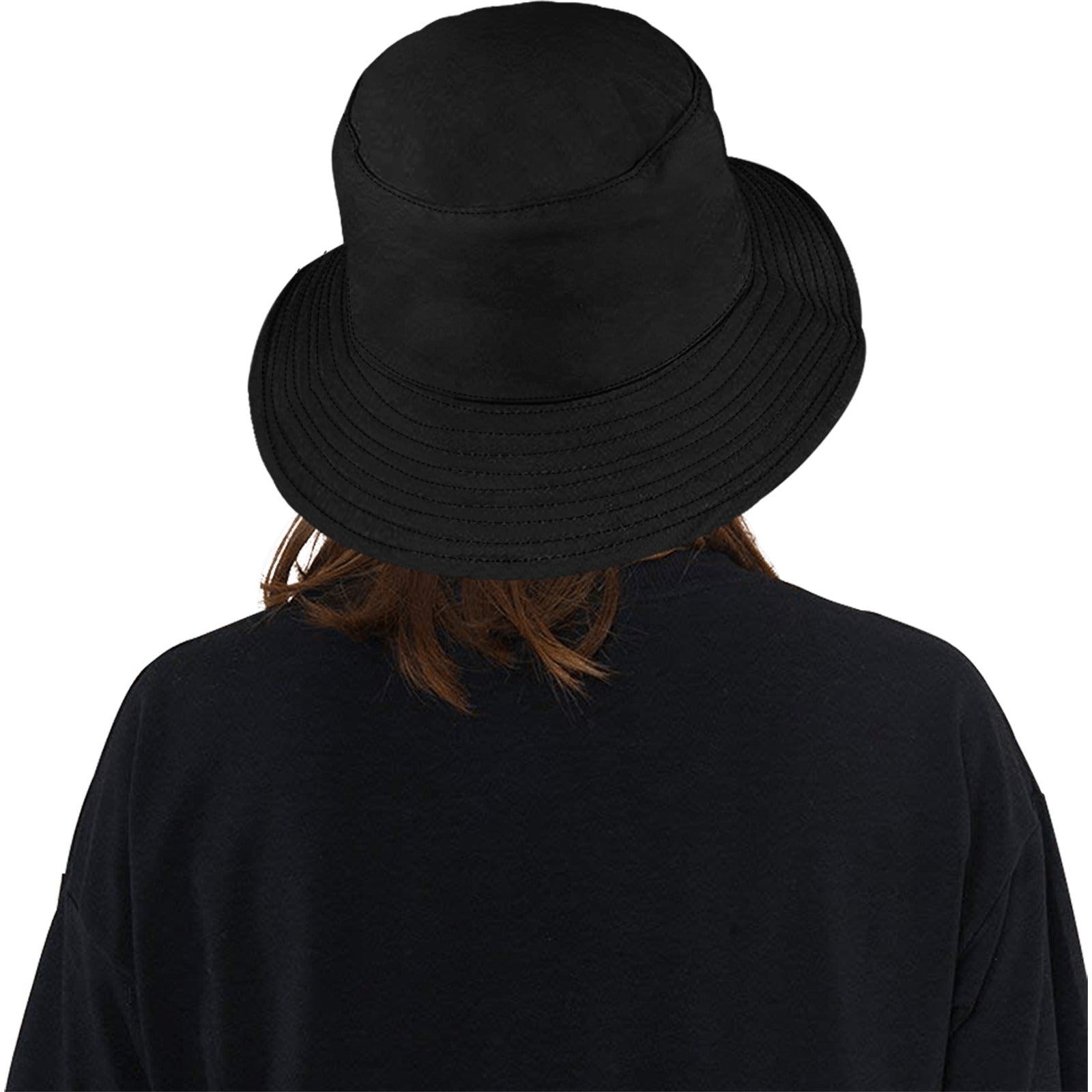 smiley black bucket hat 5