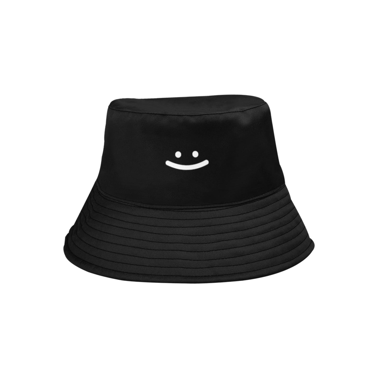 smiley black bucket hat 6
